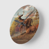 Deer op een herfst Lakeshore Ronde Klok (Hoek)