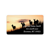 Deer op heuvel bij Sunset Address Label (Voorkant)