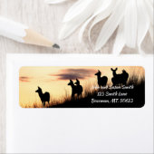 Deer op heuvel bij Sunset Return Address Label (Insitu)