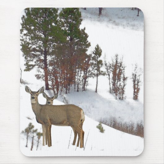 Deer op Mountain Mousepad Muismat (Voorkant)