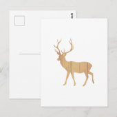 Deer op retrohouten achtergrond briefkaart (Voorkant / Achterkant)