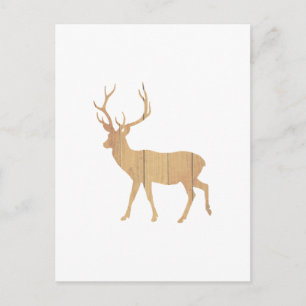 Deer op retrohouten achtergrond briefkaart