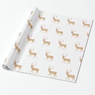 Deer op retrohouten achtergrond cadeaupapier
