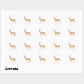 Deer op retrohouten achtergrond ronde sticker (Vel)