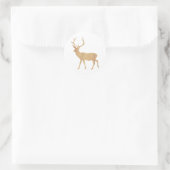 Deer op retrohouten achtergrond ronde sticker (Tas)