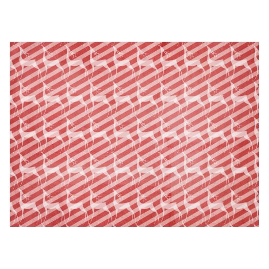 Deer op rood en roze diagonaal strepe tablet tafelkleed (Voorkant (Horizontaal))