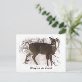 Deer op Snow Earth Day Briefkaart (Staand voorkant)