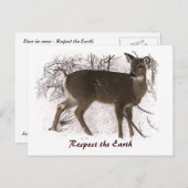 Deer op Snow Earth Day Briefkaart (Voorkant / Achterkant)