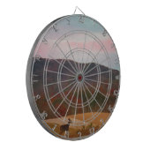 Deer op zonsondergang golfbaan dartbord (Voorkant Links)