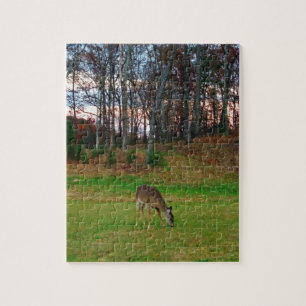 Deer op zonsondergang golfbaan legpuzzel