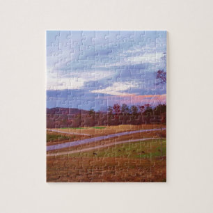 Deer op zonsondergang golfbaan legpuzzel