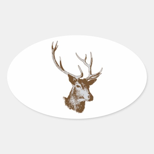 Deer Ovale Sticker (Voorkant)