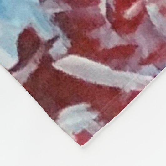 Deer Painting Fleece Deken (Hoek)