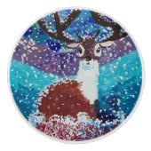 Deer Painting Keramische Knop (Voorkant)