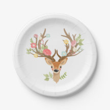 Deer Paper Borden Baby shower Woodland Antlers