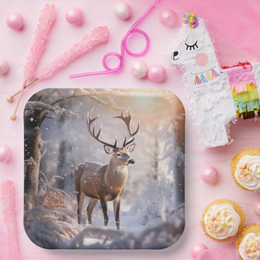 Deer Papieren Bordje (Feest)