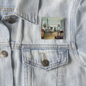 Deer Park Parlor Vierkante Button 5,1 Cm (In situ)