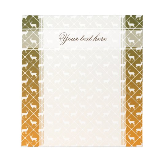 Deer patroon op gradiëntachtergrond notitieblok (Voorkant)