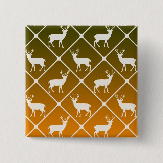 Deer patroon op gradiëntachtergrond vierkante button 5,1 cm (Voorkant)