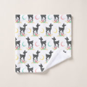 Deer Pattern, Baby Deer, Boho, Flowers, Moon Bad Handdoek (Wasdoekje)