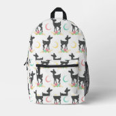 Deer Pattern, Baby Deer, Boho, Flowers, Moon Bedrukte Rugzak (Voorkant)