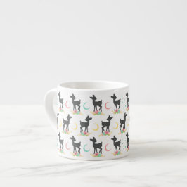 Deer Pattern, Baby Deer, Boho, Flowers, Moon Espresso Kop