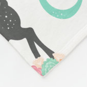 Deer Pattern, Baby Deer, Boho, Flowers, Moon Fleece Deken (Hoek)