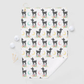 Deer Pattern, Baby Deer, Boho, Flowers, Moon Golfhanddoek (Insitu)