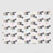 Deer Pattern, Baby Deer, Boho, Flowers, Moon Golfhanddoek (Horizontaal)