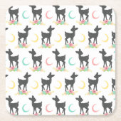 Deer Pattern, Baby Deer, Boho, Flowers, Moon Kartonnen Onderzetters (Voorkant)