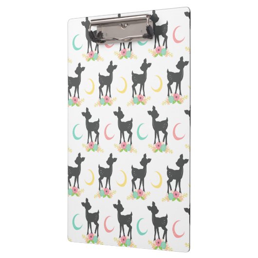 Deer Pattern, Baby Deer, Boho, Flowers, Moon Klembord (Links)