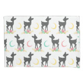 Deer Pattern, Baby Deer, Boho, Flowers, Moon Kussensloop (Voorkant)