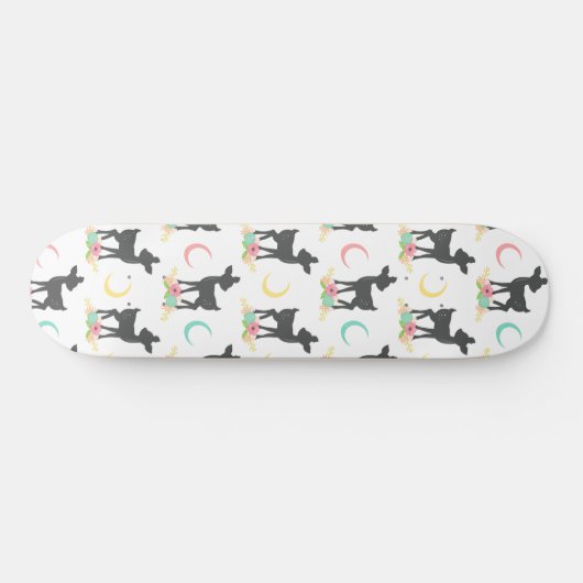 Deer Pattern, Baby Deer, Boho, Flowers, Moon Persoonlijk Skateboard (Horizontaal)
