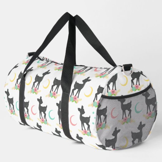 Deer Pattern, Baby Deer, Boho, Flowers, Moon Plunjezak (Rechterhoek)