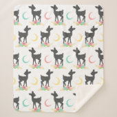 Deer Pattern, Baby Deer, Boho, Flowers, Moon Sherpa Deken (Voorkant)