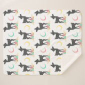 Deer Pattern, Baby Deer, Boho, Flowers, Moon Sherpa Deken (Voorkant (horizontaal))