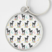 Deer Pattern, Baby Deer, Boho, Flowers, Moon Sleutelhanger (Voorkant)