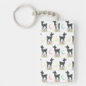 Deer Pattern, Baby Deer, Boho, Flowers, Moon Sleutelhanger (Voorkant)