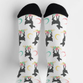 Deer Pattern, Baby Deer, Boho, Flowers, Moon Sokken (Top)