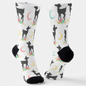 Deer Pattern, Baby Deer, Boho, Flowers, Moon Sokken (Gebogen)