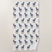 Deer Pattern, Baby Deer, Boho, Flowers, Moon Strandlaken (Voorkant)