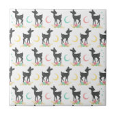 Deer Pattern, Baby Deer, Boho, Flowers, Moon Tegeltje (Voorkant)