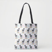 Deer Pattern, Baby Deer, Boho, Flowers, Moon Tote Bag (Voorkant)
