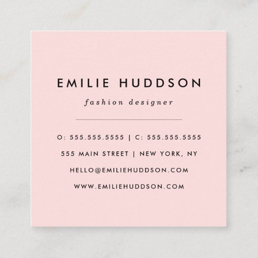 Deer Pattern, Baby Deer, Boho, Flowers, Moon Vierkante Visitekaartje (Achterkant)