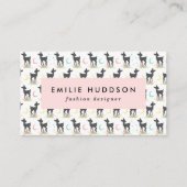 Deer Pattern, Baby Deer, Boho, Flowers, Moon Visitekaartje (Voorkant)