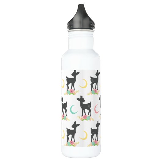 Deer Pattern, Baby Deer, Boho, Flowers, Moon Waterfles (Links)