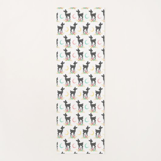 Deer Pattern, Baby Deer, Boho, Flowers, Moon Yogamat (Voorkant)
