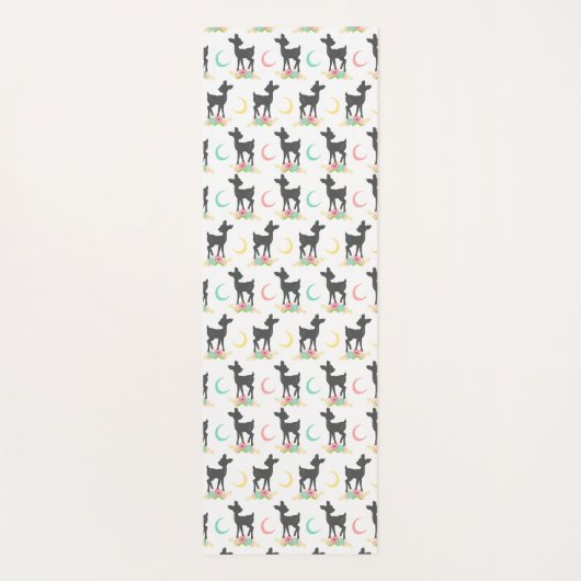 Deer Pattern, Baby Deer, Boho, Flowers, Moon Yogamat (Achterkant)