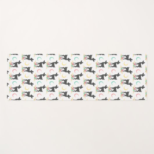 Deer Pattern, Baby Deer, Boho, Flowers, Moon Yogamat (Voorkant (horizontaal))