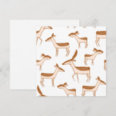 Deer Pattern Design Animal Cute Briefkaart (Voorkant / Achterkant)